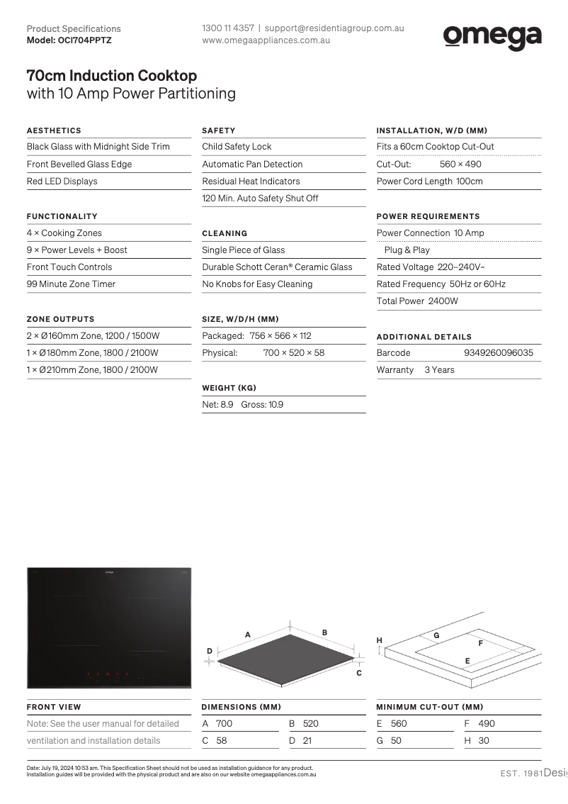 Imagen de la primera página del manual del dispositivo OCI704PPTZ
