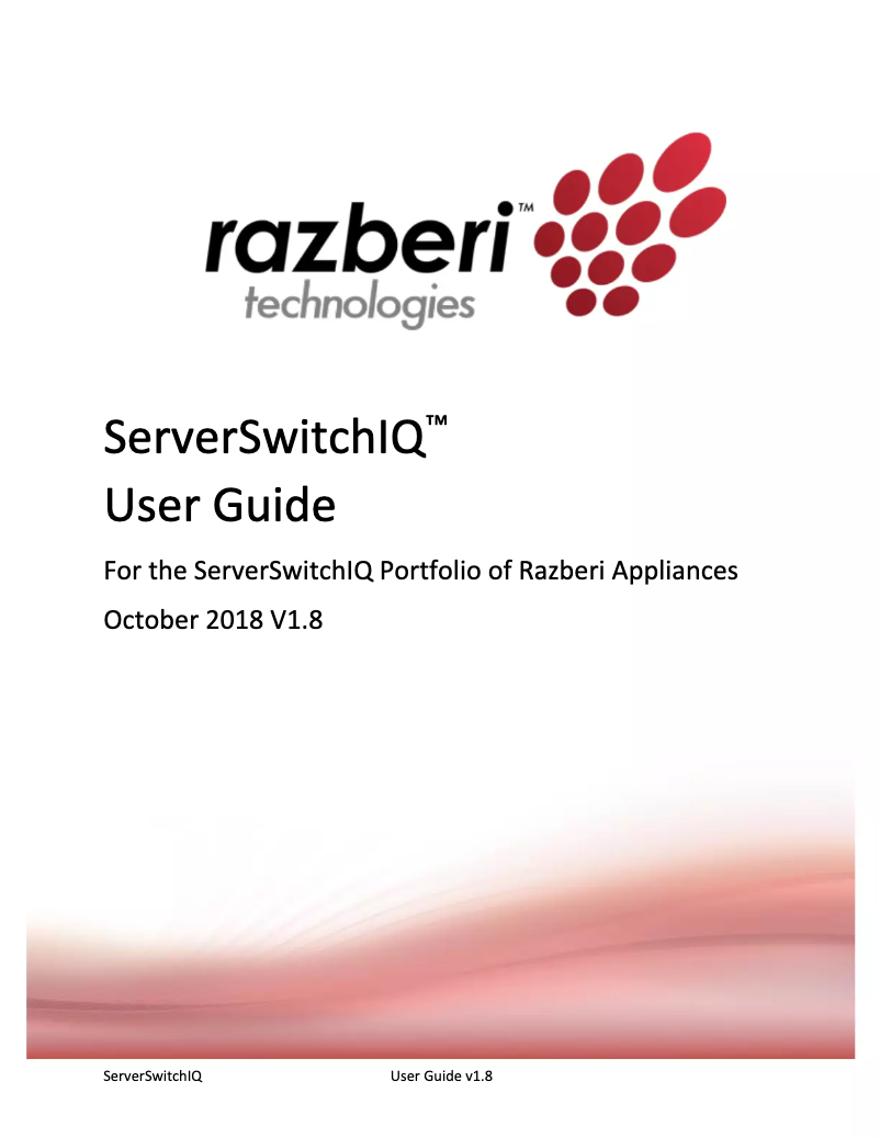 Imagen de la primera página del manual del dispositivo ServerSwitchIQ SSIQ8-R2-I5-4SE