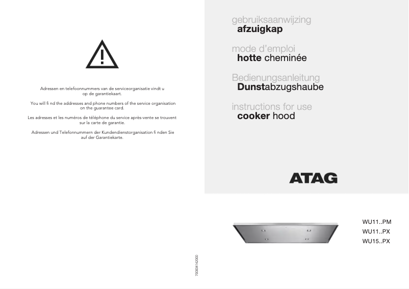 Página 1 del manual Manual de usuario Atag WU1150PX