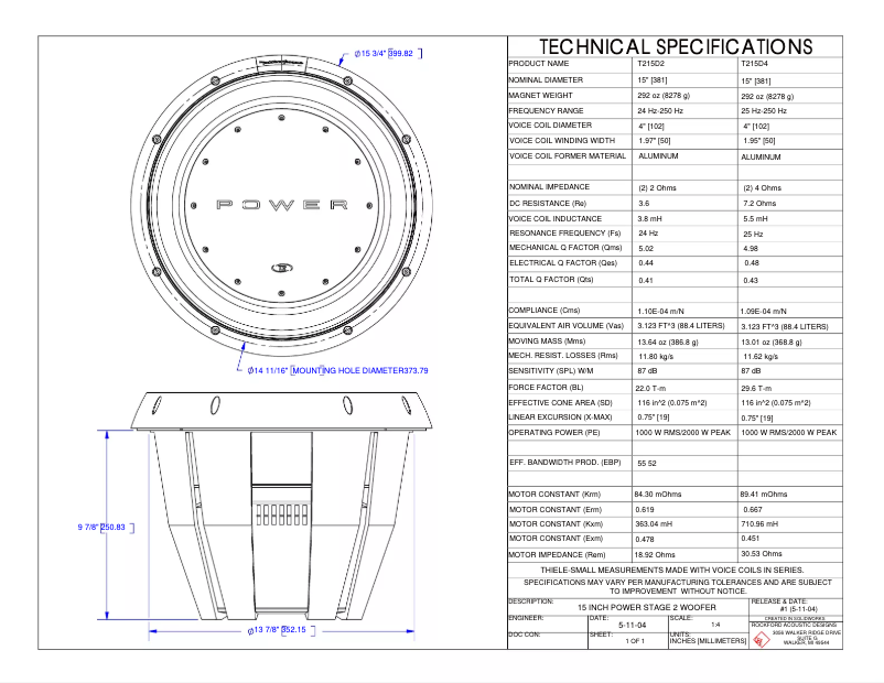 Imagen de la primera página del manual del dispositivo Power T110D2
