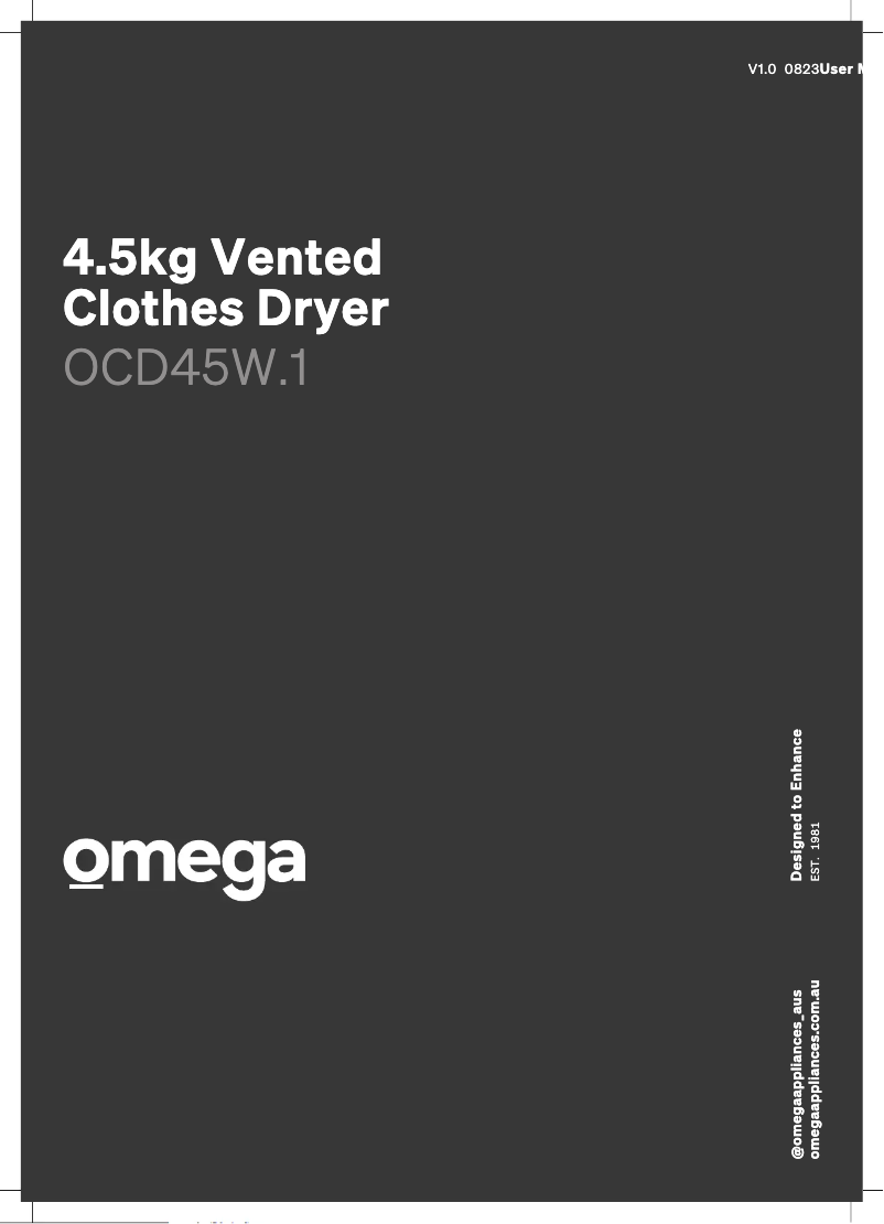 Página 1 del manual Manual de usuario Omega OCD45W