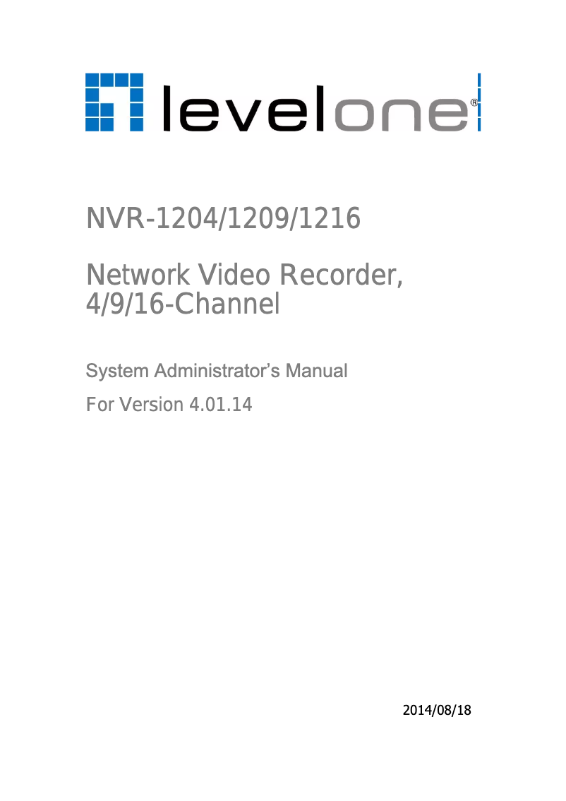 Imagen de la primera página del manual del dispositivo NVR-1209
