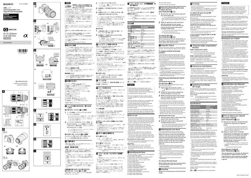 Imagen de la primera página del manual del dispositivo SEL70200GM