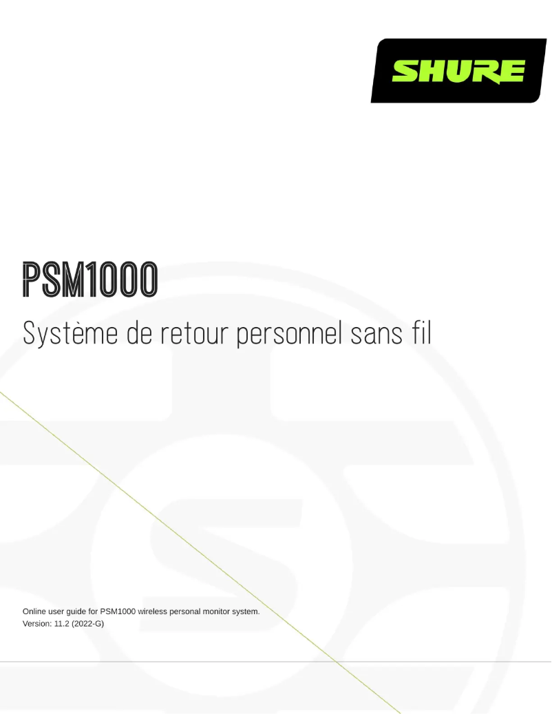 Página 1 del manual Manual de usuario Shure PSM 1000