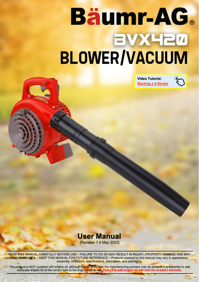 Imagen de la primera página del manual del dispositivo BVX420