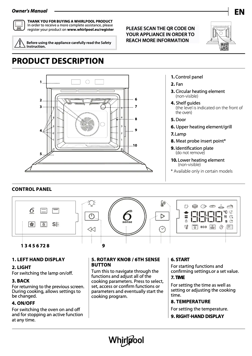 Página 1 del manual Guía de instalación Whirlpool WOI4S8PPM1SX