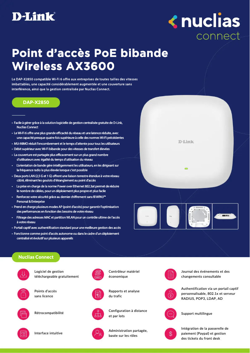 Página 1 del manual Ficha técnica D-Link DAP-X2850