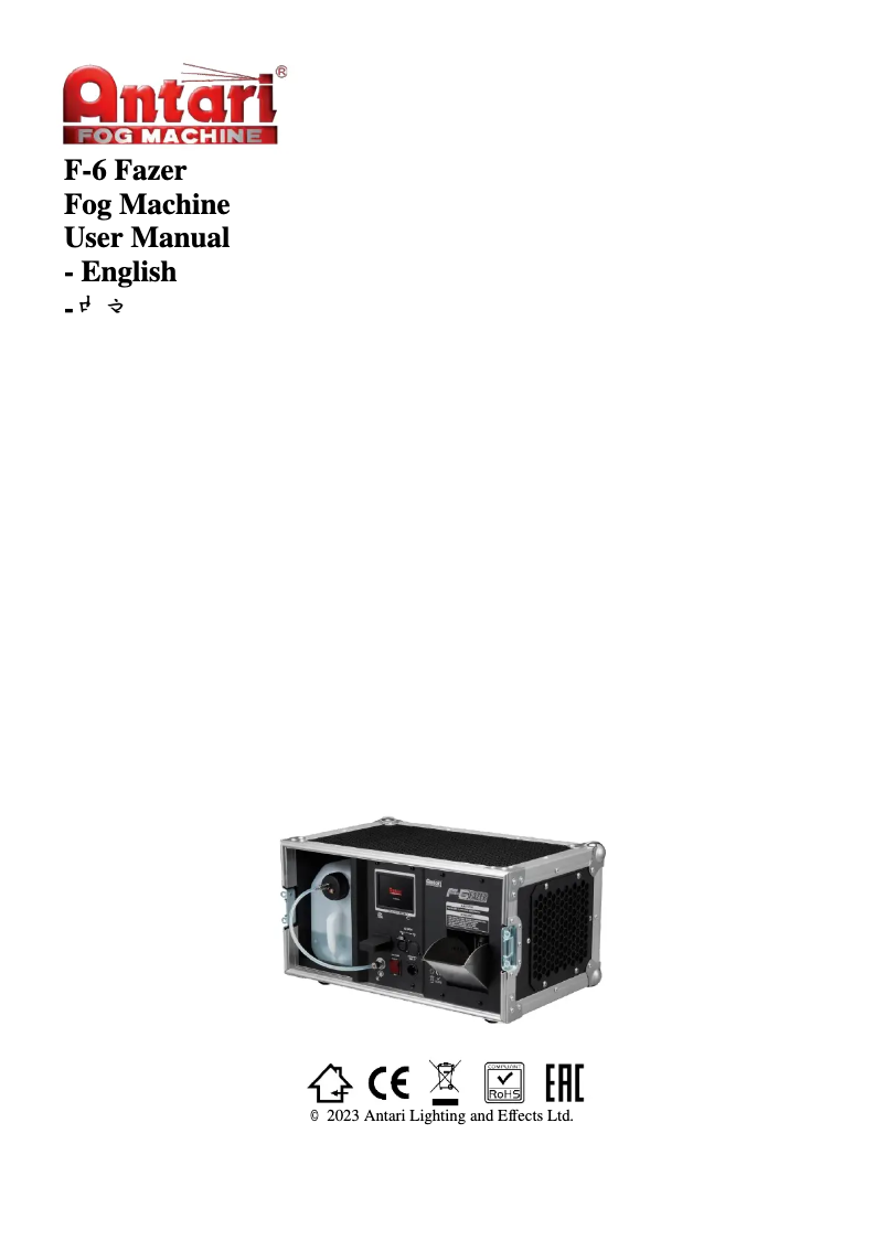 Página 1 del manual Manual de usuario Antari F-6 Fazer