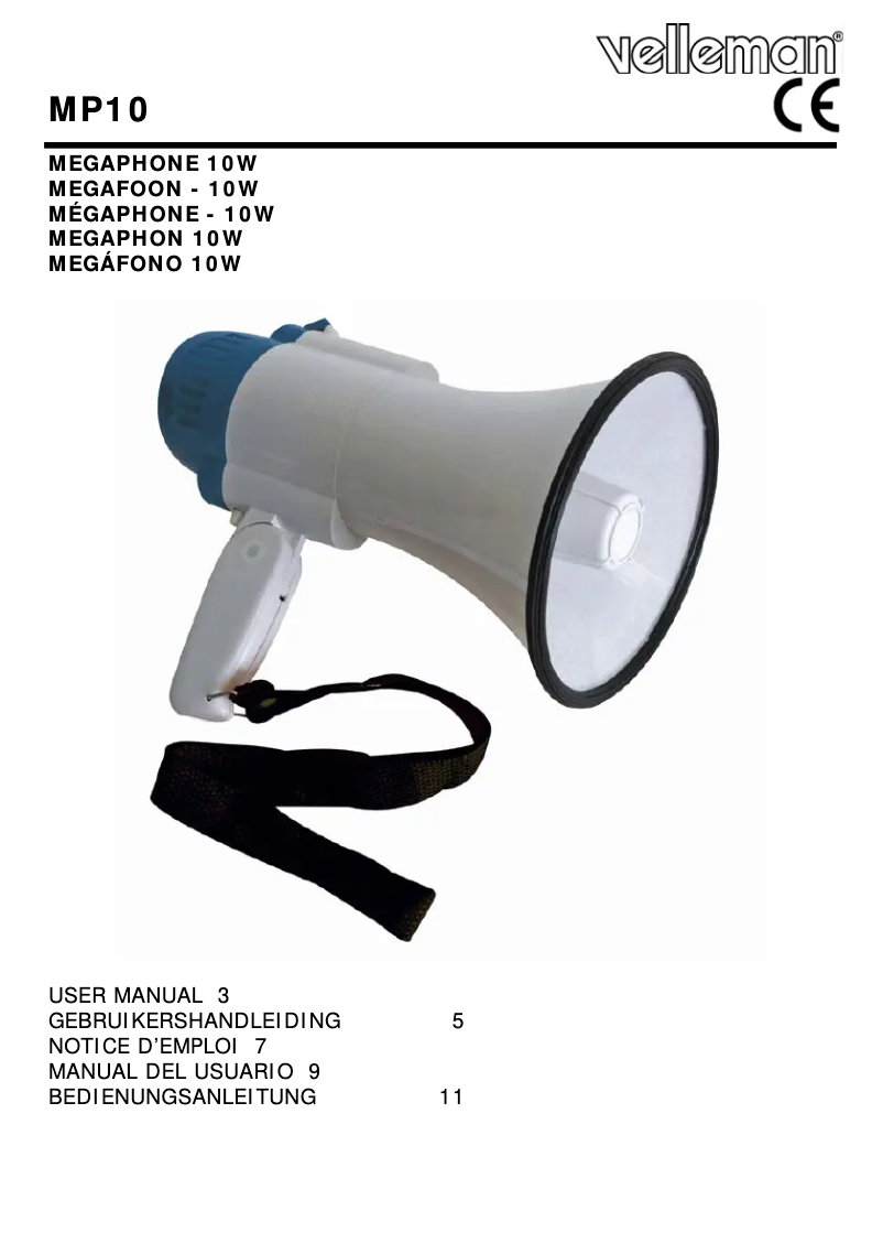 Imagen de la primera página del manual del dispositivo MP10