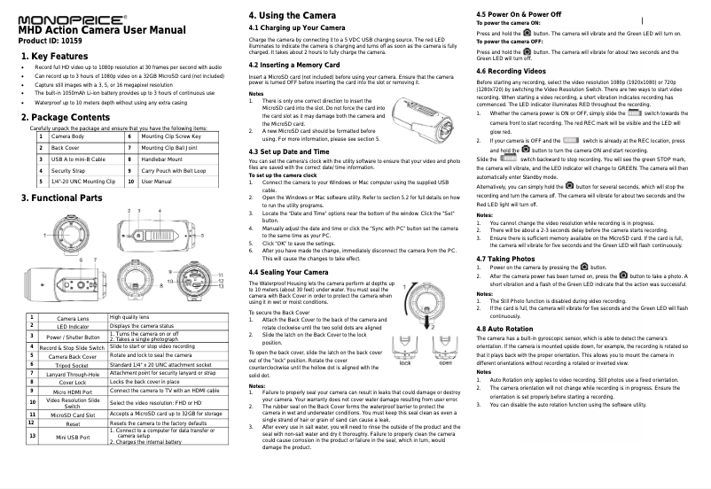 Imagen de la primera página del manual del dispositivo MHD 10159