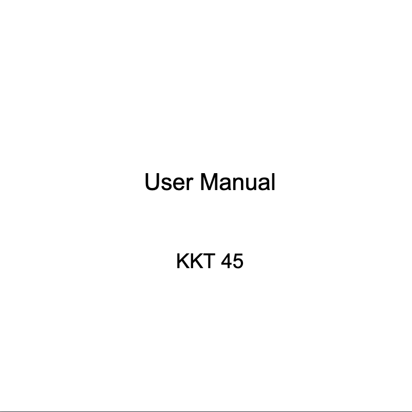 Imagen de la primera página del manual del dispositivo KKT 45
