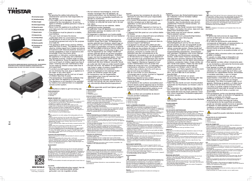 Imagen de la primera página del manual del dispositivo WF-1171