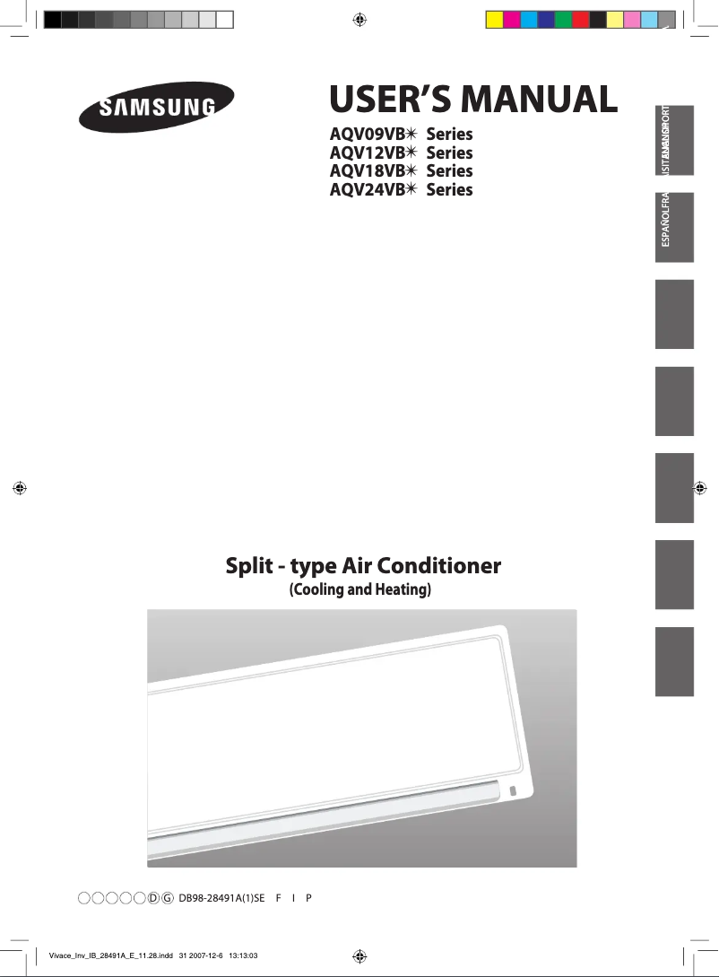 Página 1 del manual Manual de usuario Samsung AQV24VBEN