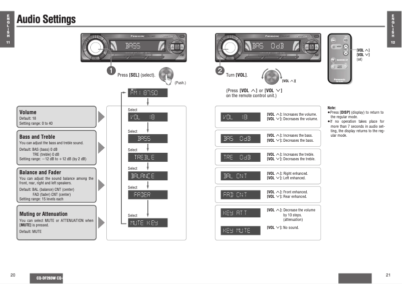 Imagen de la primera página del manual del dispositivo CQ-DF203