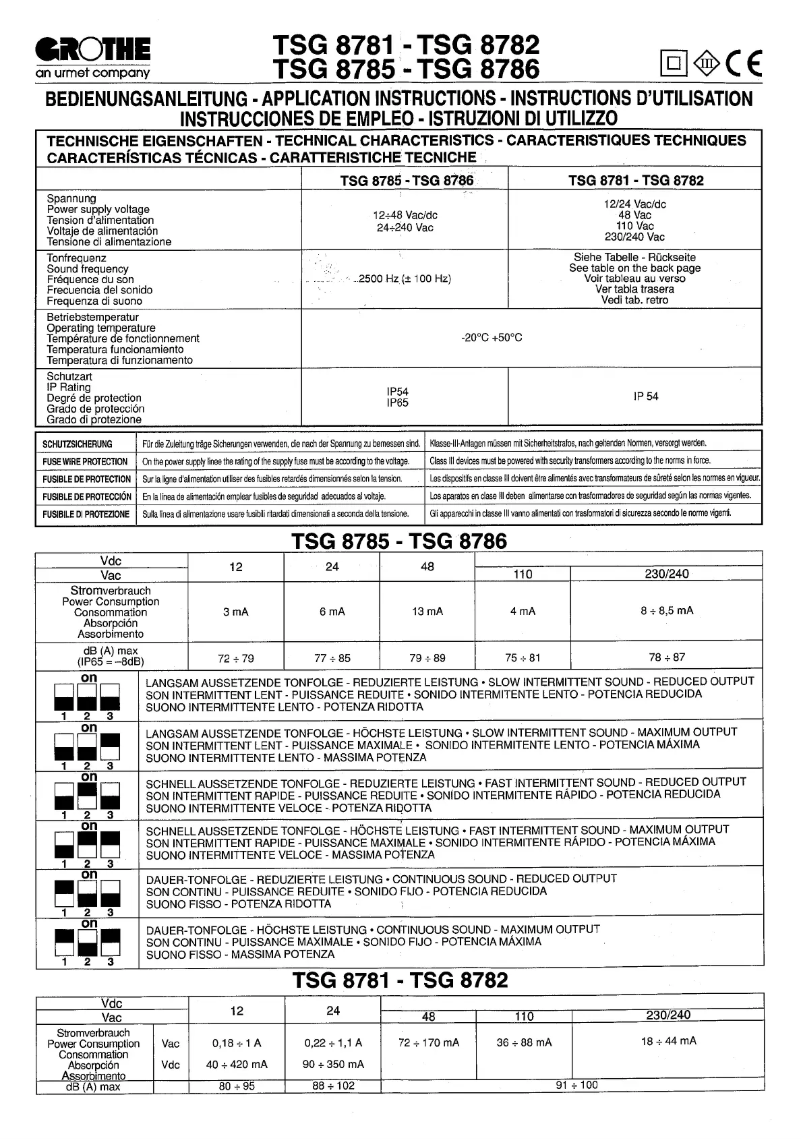 Página nº 1 - Manual de usuario Grothe Schallgeber 240V TSG 8782