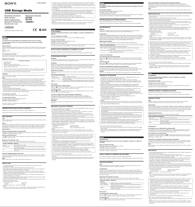 Imagen de la primera página del manual del dispositivo USD2G