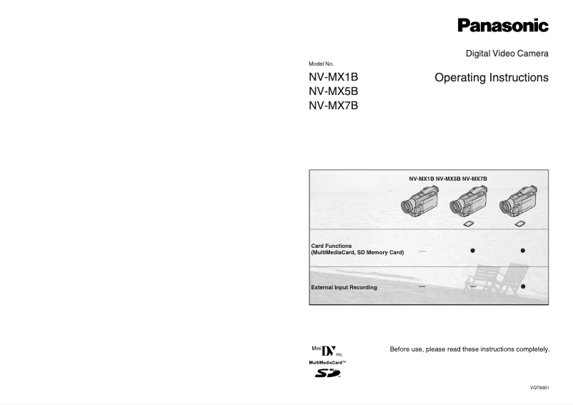 Imagen de la primera página del manual del dispositivo NV-MX5B