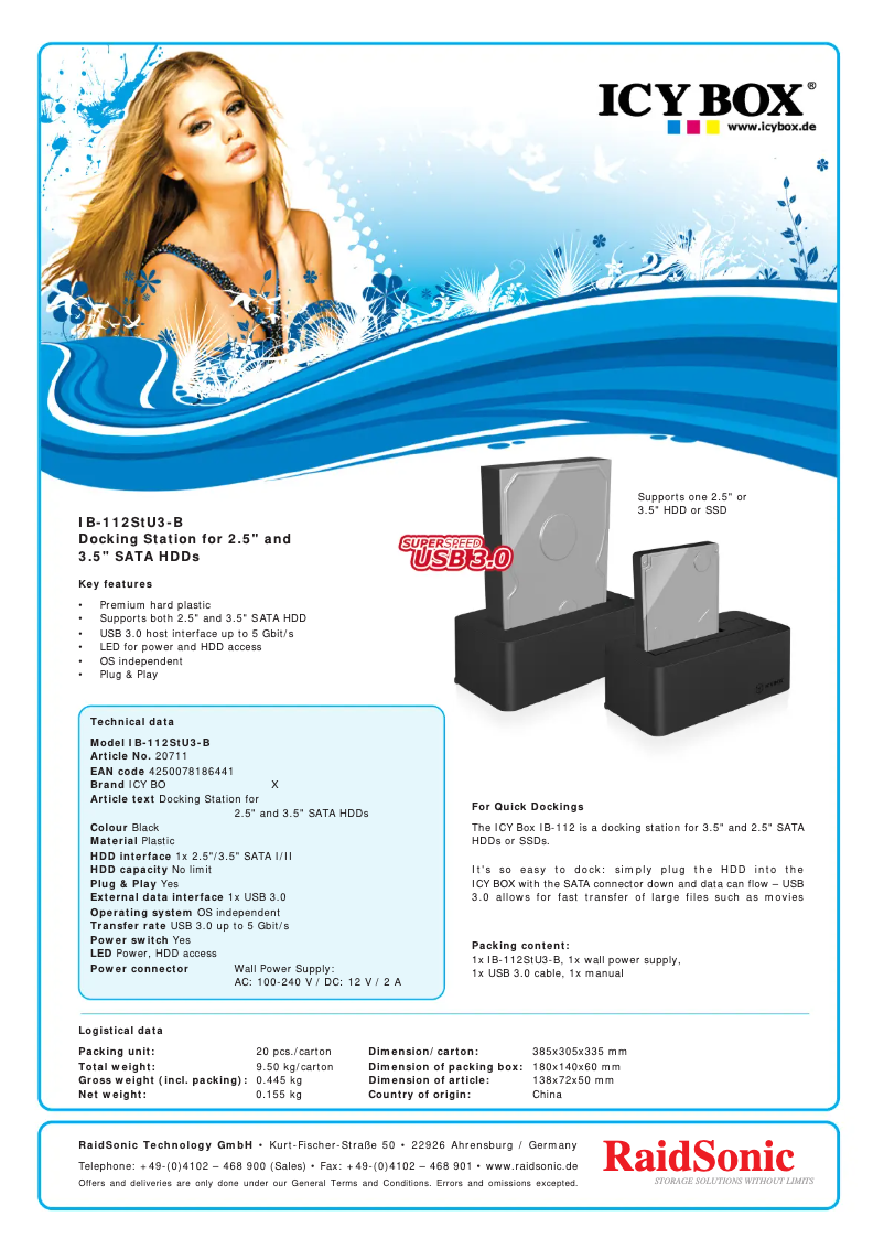 Imagen de la primera página del manual del dispositivo IB-112StU3-B