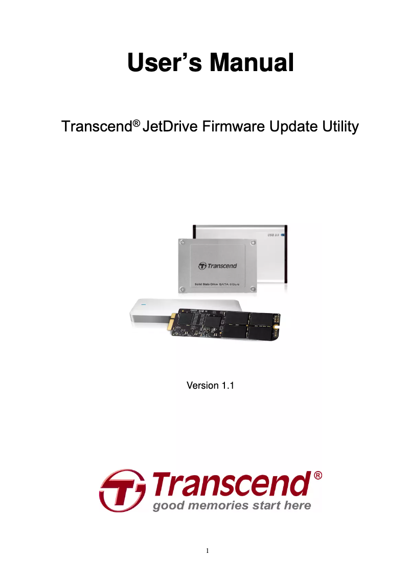 Página nº 1 - Manual de usuario Transcend JetDrive 520