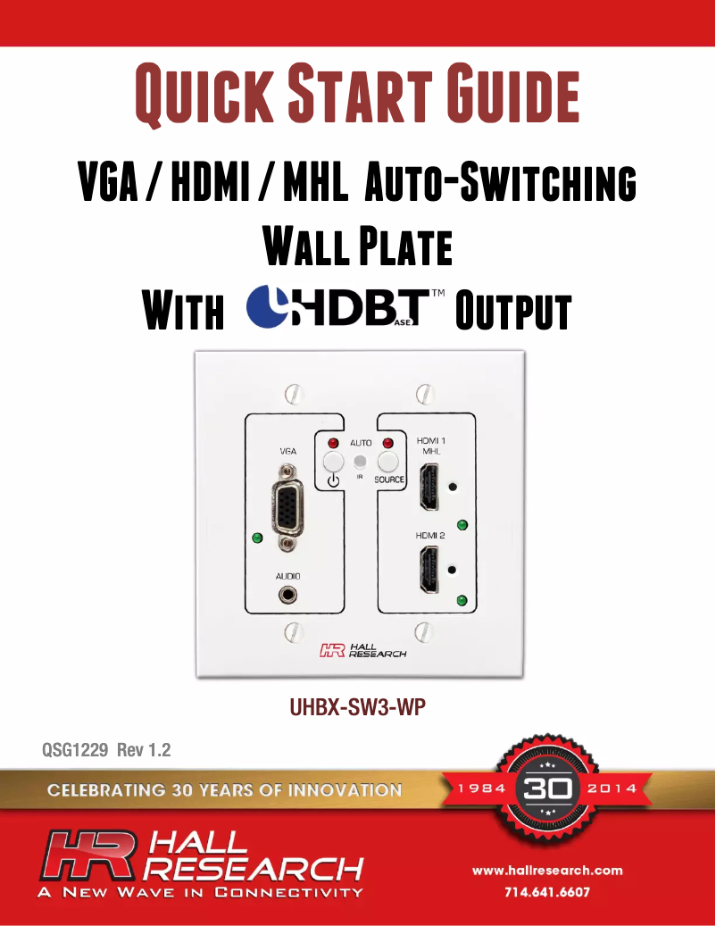 Imagen de la primera página del manual del dispositivo UHBX-SW3-WP