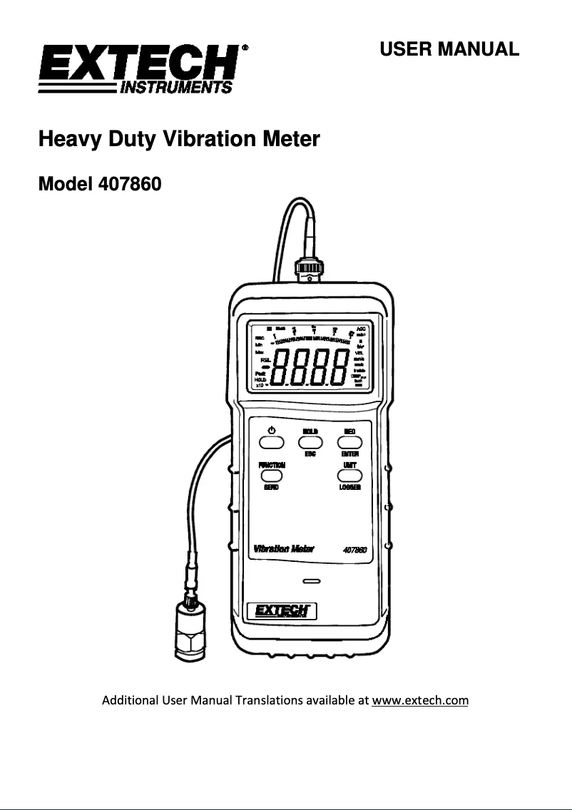 Página 1 del manual Manual de usuario Extech 407860