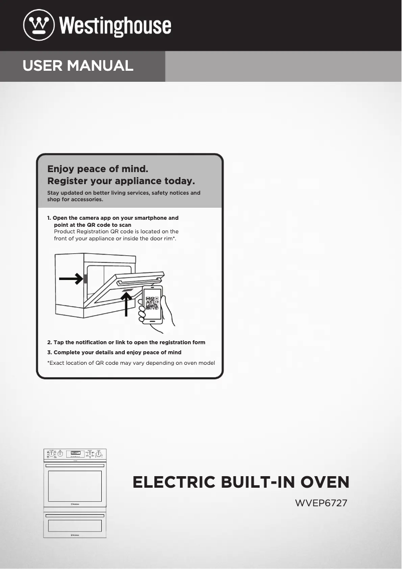 Página 1 del manual Manual de usuario Westinghouse WVEP6727DD