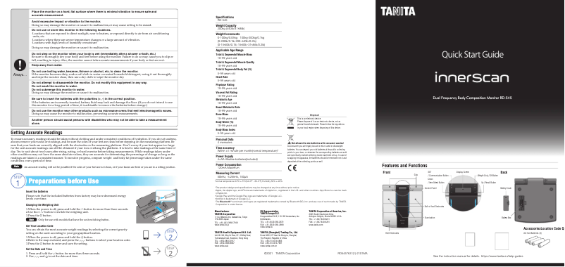 Imagen de la primera página del manual del dispositivo RD-545