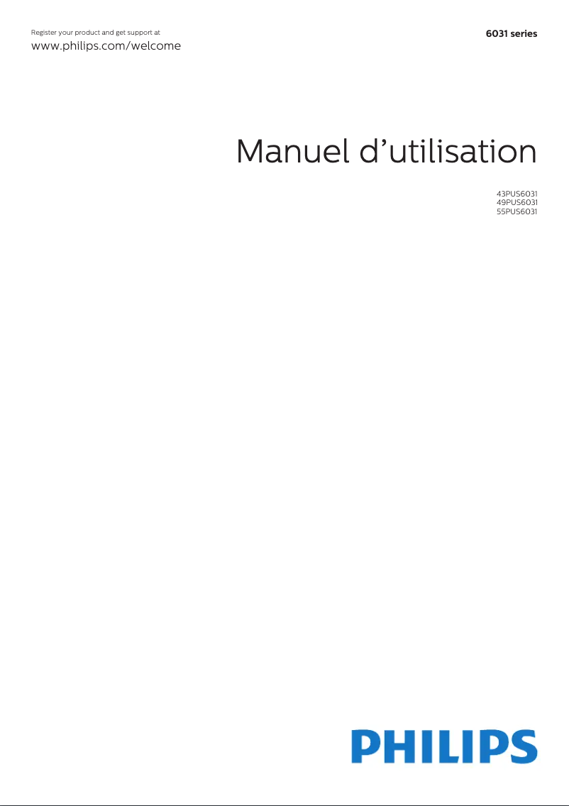 Imagen de la primera página del manual del dispositivo 6000 series 43PUS6031