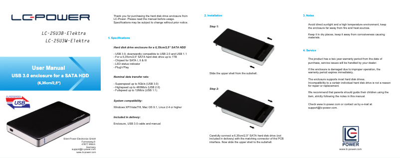 Imagen de la primera página del manual del dispositivo LC-25U3W-Elektra
