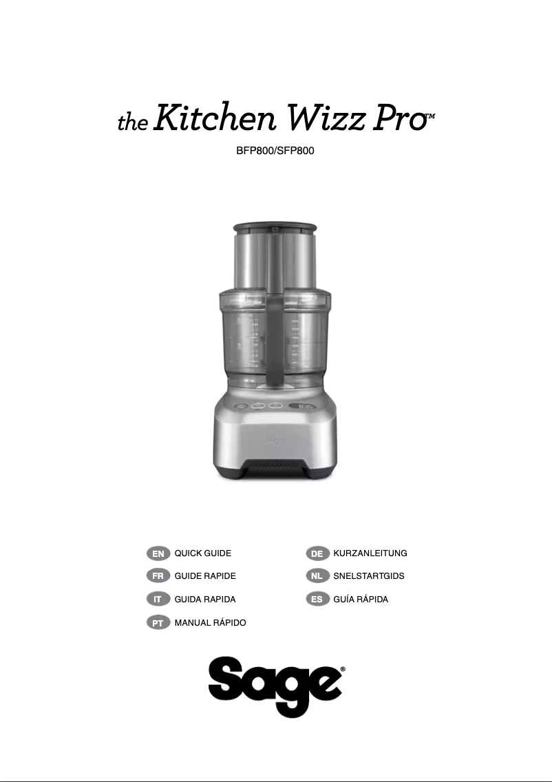 Imagen de la primera página del manual del dispositivo the Kitchen Wizz Pro BFP80