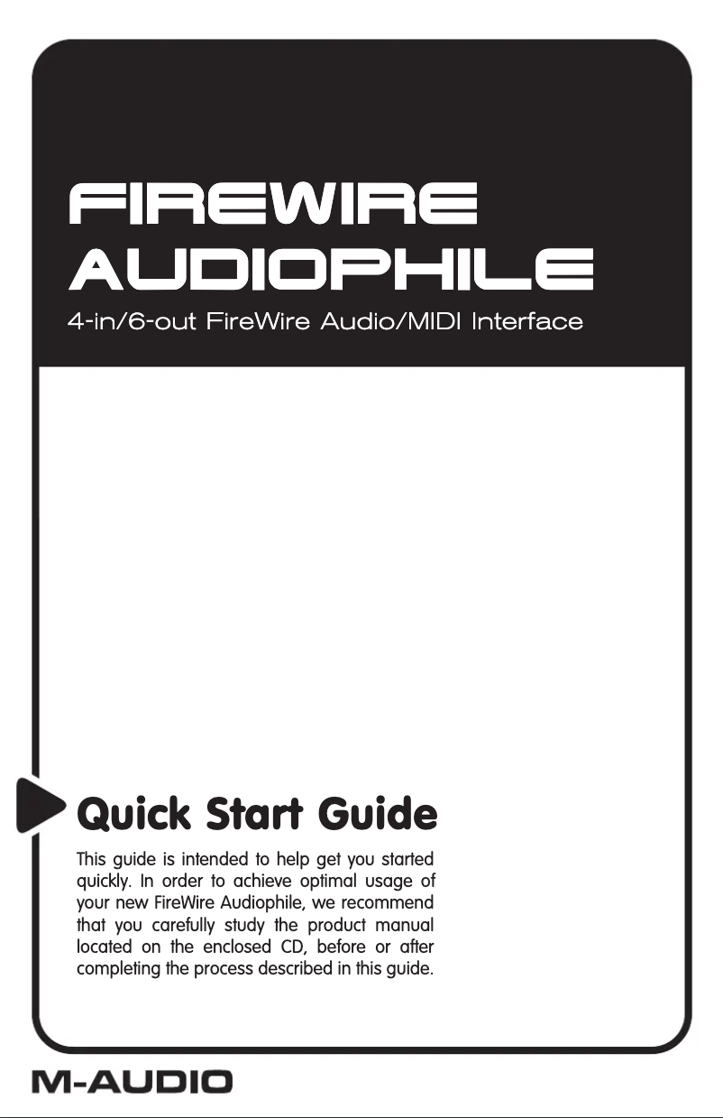 Imagen de la primera página del manual del dispositivo FireWire Audiophile