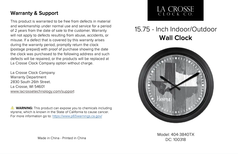 Imagen de la primera página del manual del dispositivo 404-3840TX