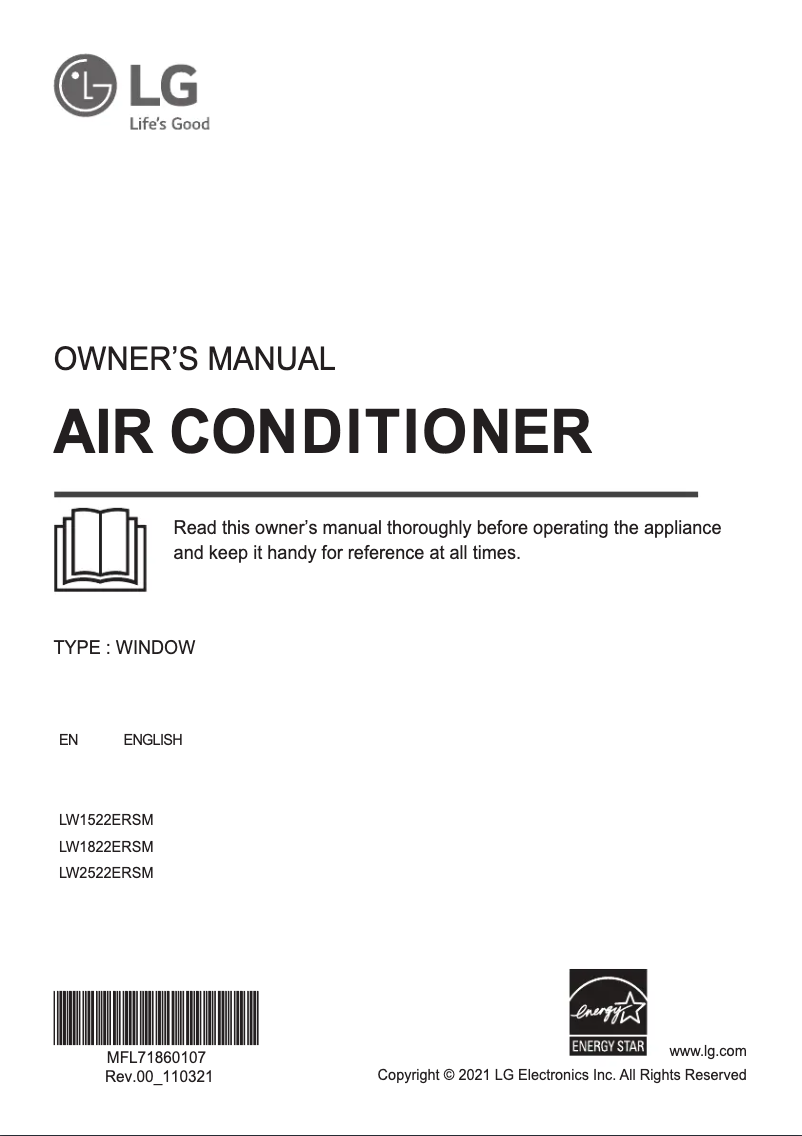 Imagen de la primera página del manual del dispositivo LW1522ERSM