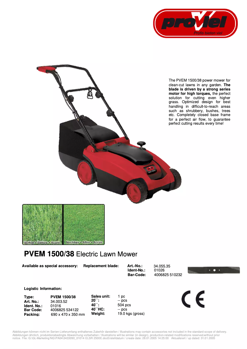 Página nº 1 - Manual de usuario Proviel PVEM 1500/38