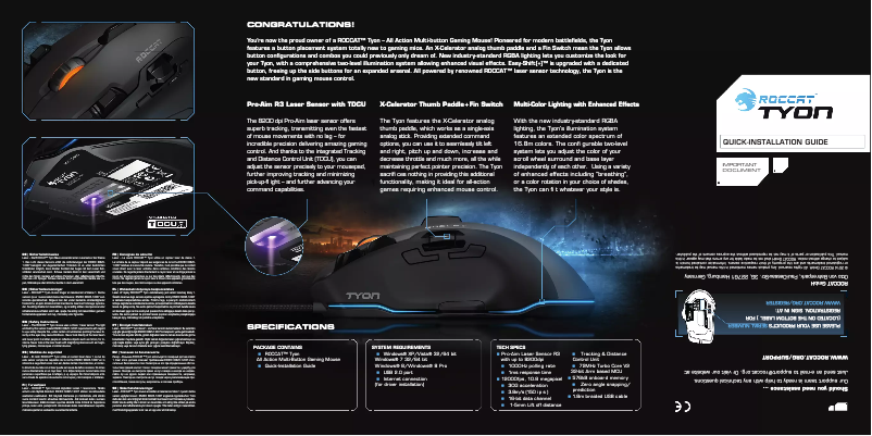 Página nº 1 - Manual de usuario Roccat Tyon