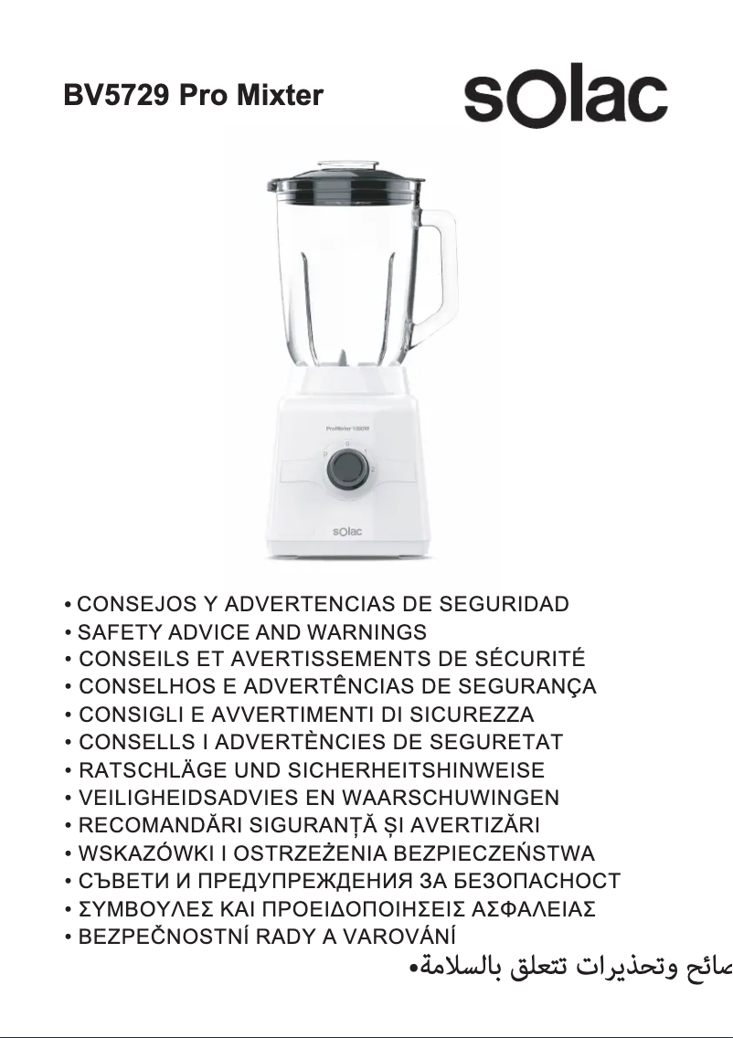 Página nº 1 - Instrucciones de seguridad Solac Pro Mixter BV5729