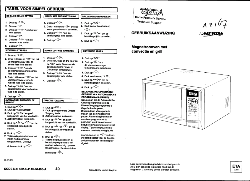 Página 1 del manual Manual de usuario Etna A2167