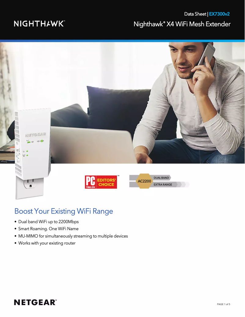 Imagen de la primera página del manual del dispositivo EX7300v2