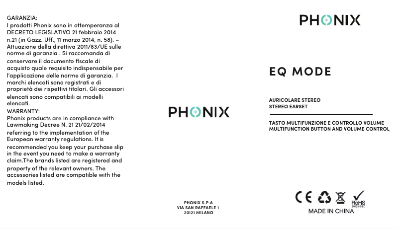 Página 1 del manual Manual de usuario Phonix EQ Mode
