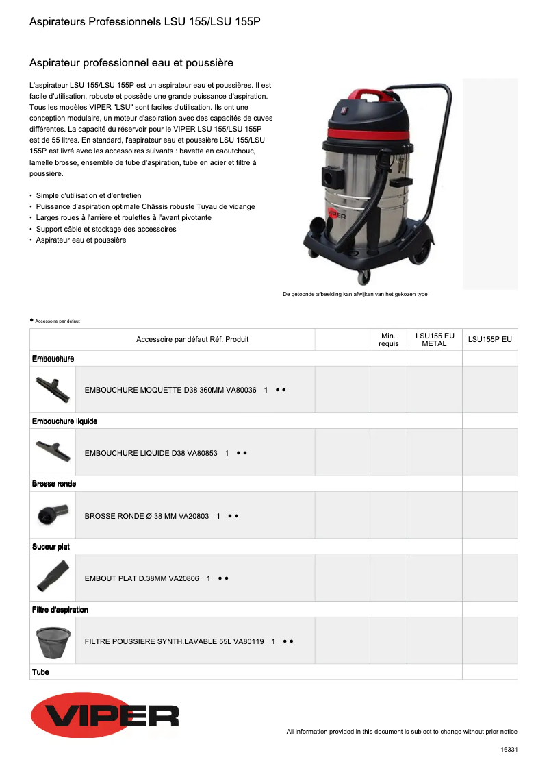 Imagen de la primera página del manual del dispositivo Viper  LSU155