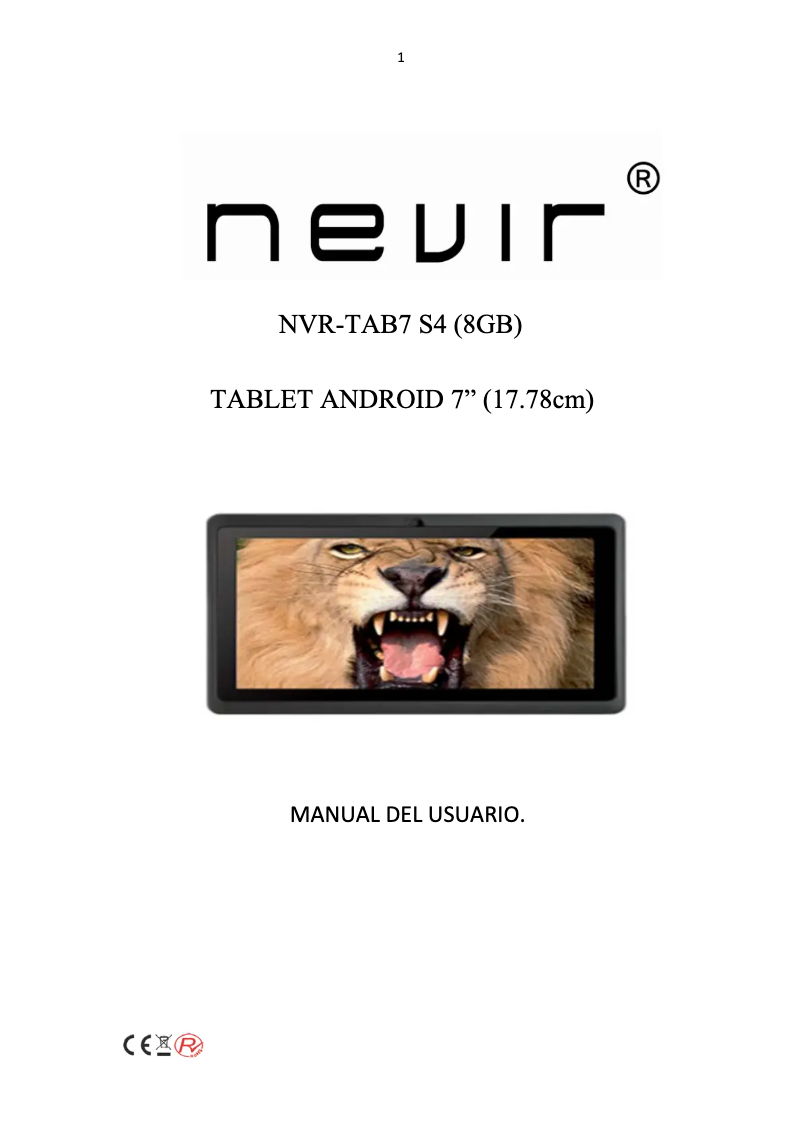 Imagen de la primera página del manual del dispositivo NVR-TAB7 S4