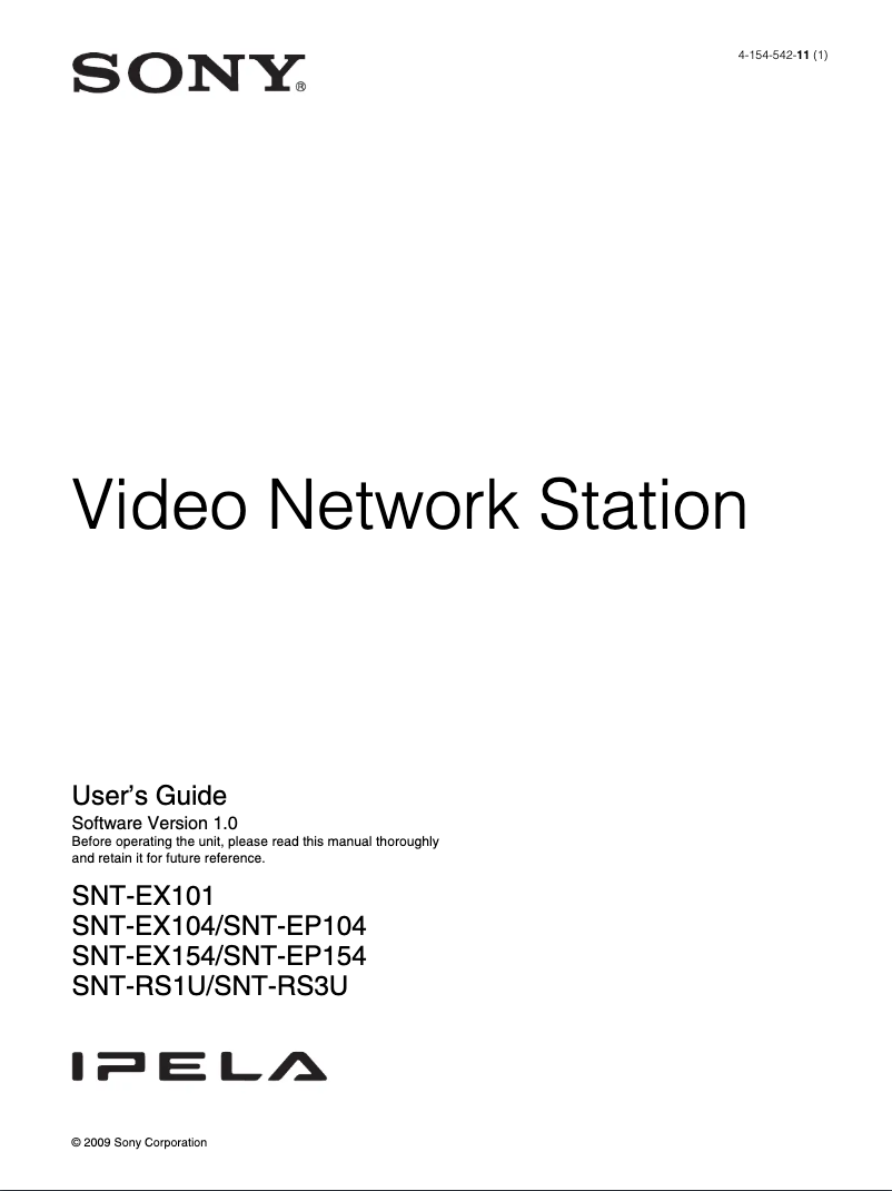 Imagen de la primera página del manual del dispositivo SNTEP154