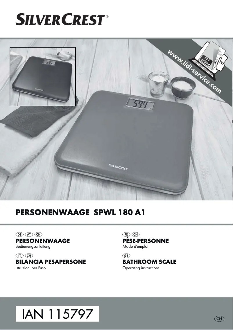 Imagen de la primera página del manual del dispositivo SPWL 180 A1