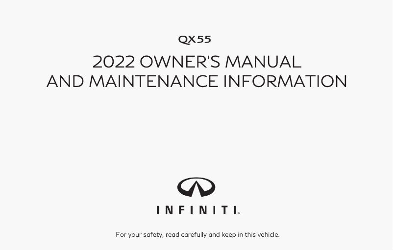 Página 1 del manual Manual de usuario Infiniti QX50 (2022)