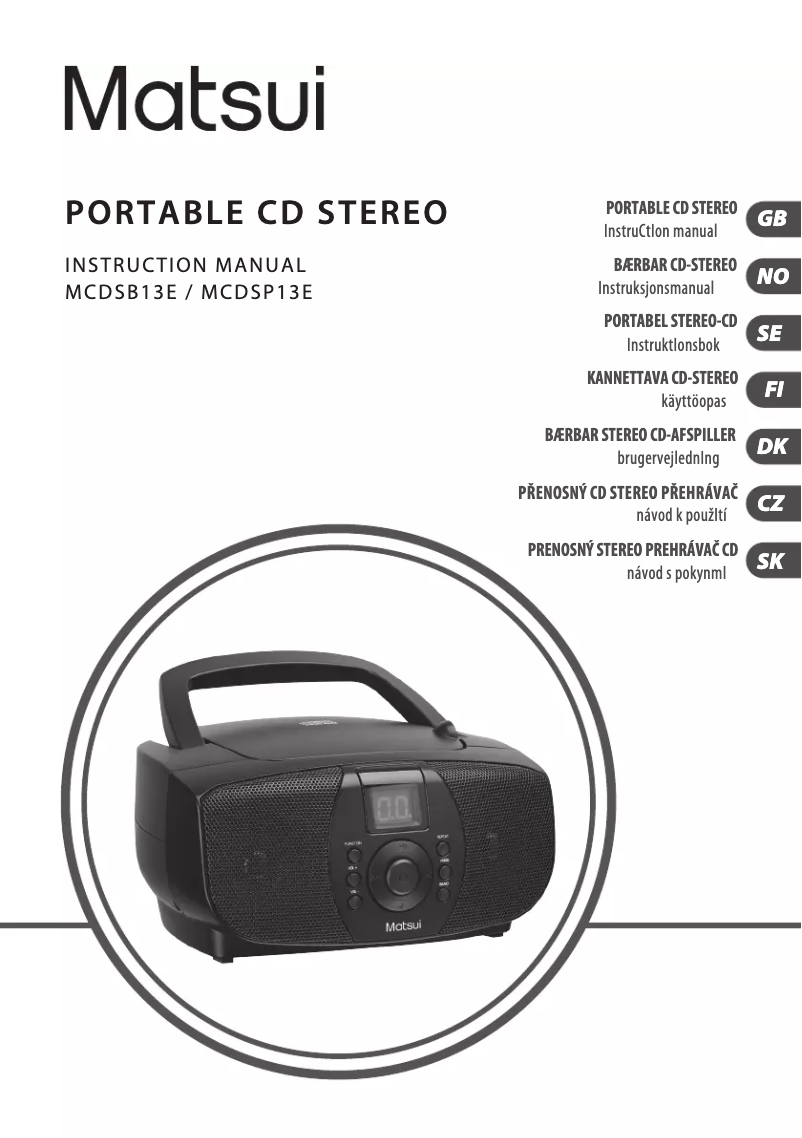 Página nº 1 - Manual de usuario Matsui MCDSB13E