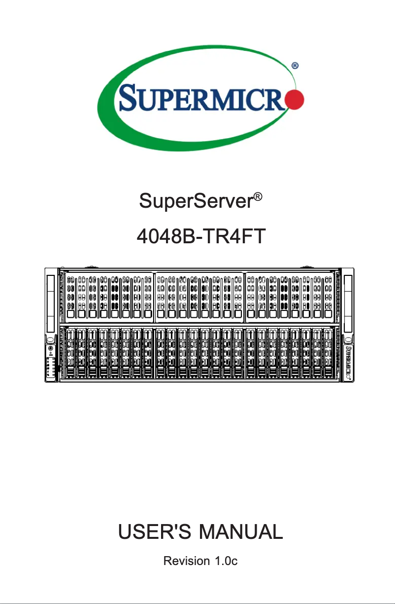 Imagen de la primera página del manual del dispositivo SuperServer 4048B-TR4FT