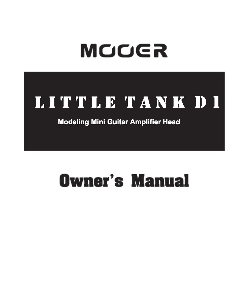 Página 1 del manual Manual de usuario Mooer Little Tank D15