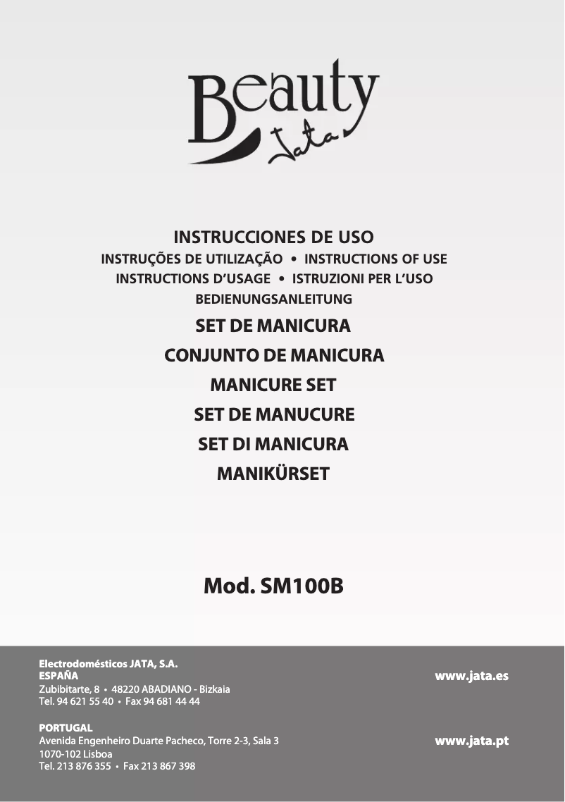 Imagen de la primera página del manual del dispositivo SM100B