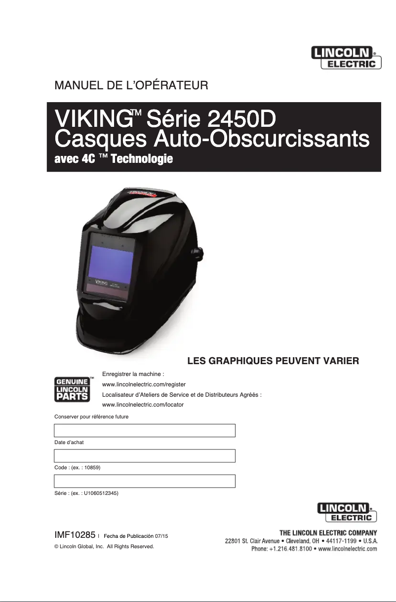 Página nº 1 - Manual de usuario Lincoln Electric VIKING 2450D