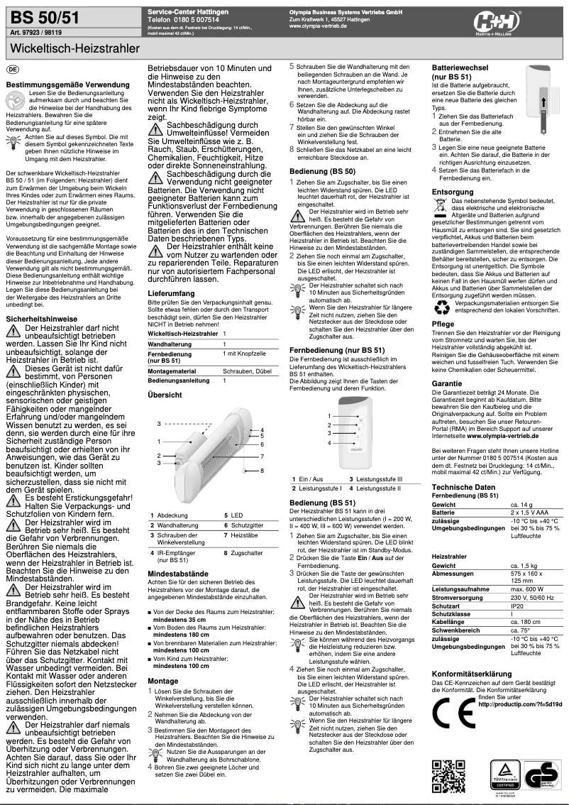 Página 1 del manual Manual de usuario Hartig & Helling BS 51
